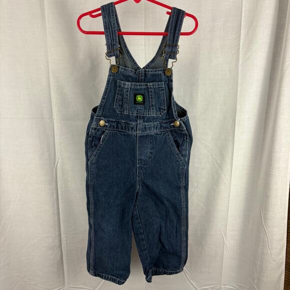 John Deere Denim Bib Overalls Unisex Size 2T - Picture 1 of 6